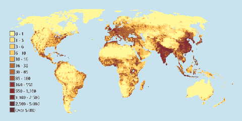 Mapa crecimiento población mundial