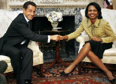 Condoleezza Rice y Nicolás Sarkozy